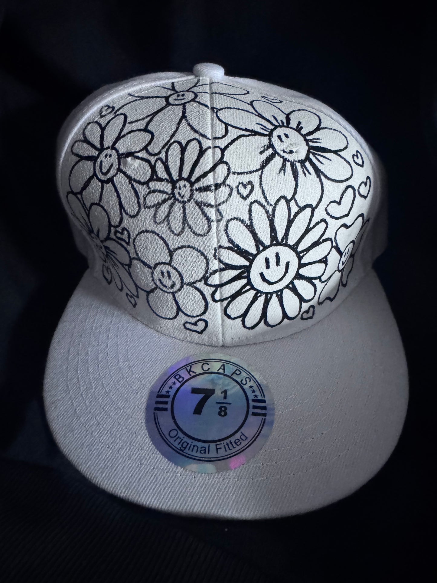 # 3 doodle hat flowers 7 1/8