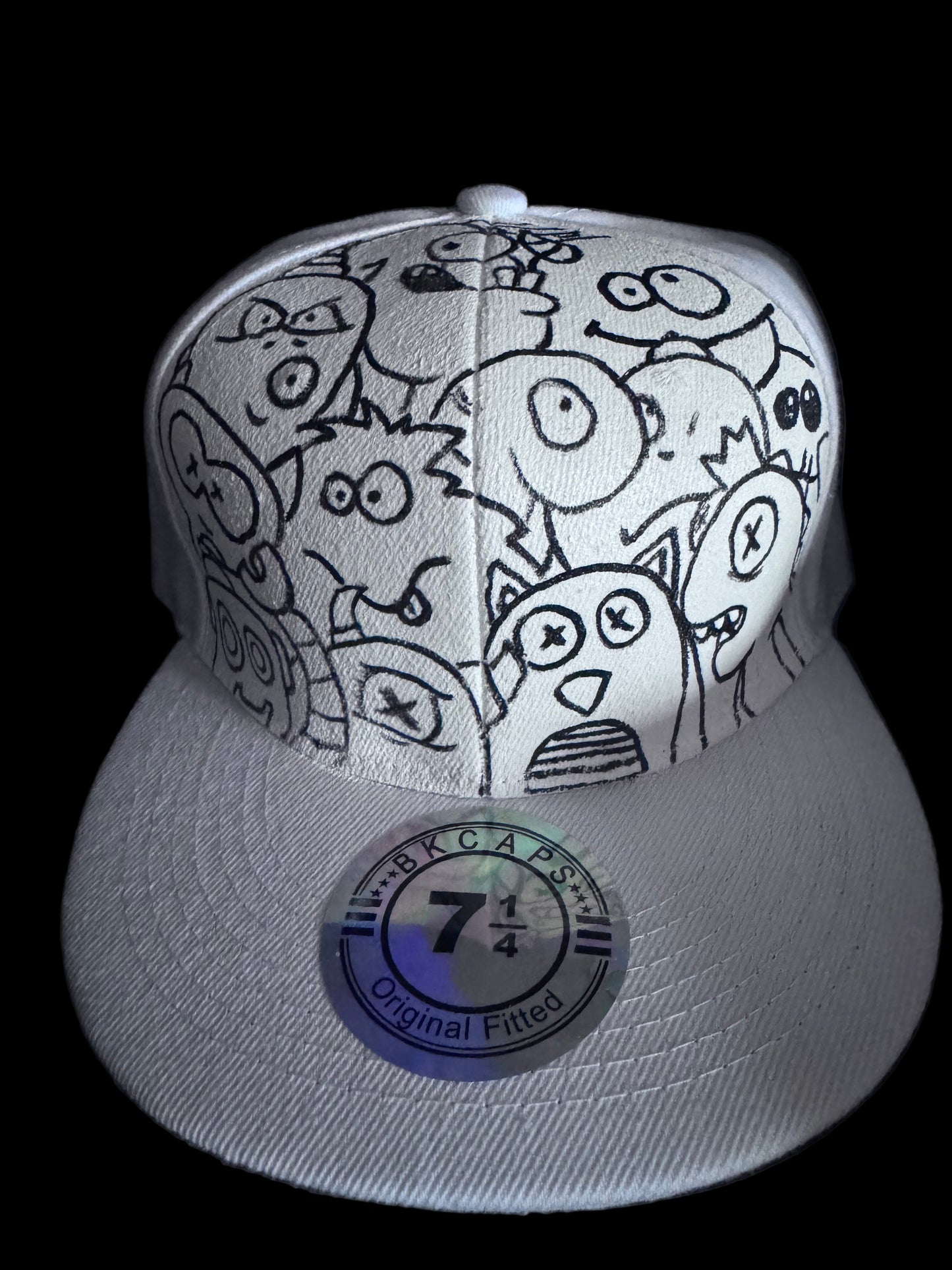 # 2 doodle hat monsters 7 1/4