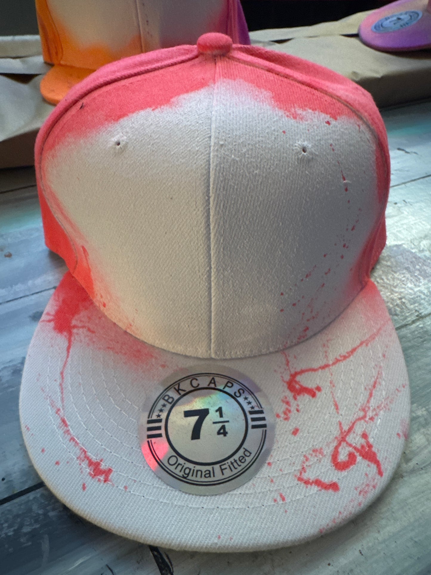 # tie dye custom name 7 1/4 white front