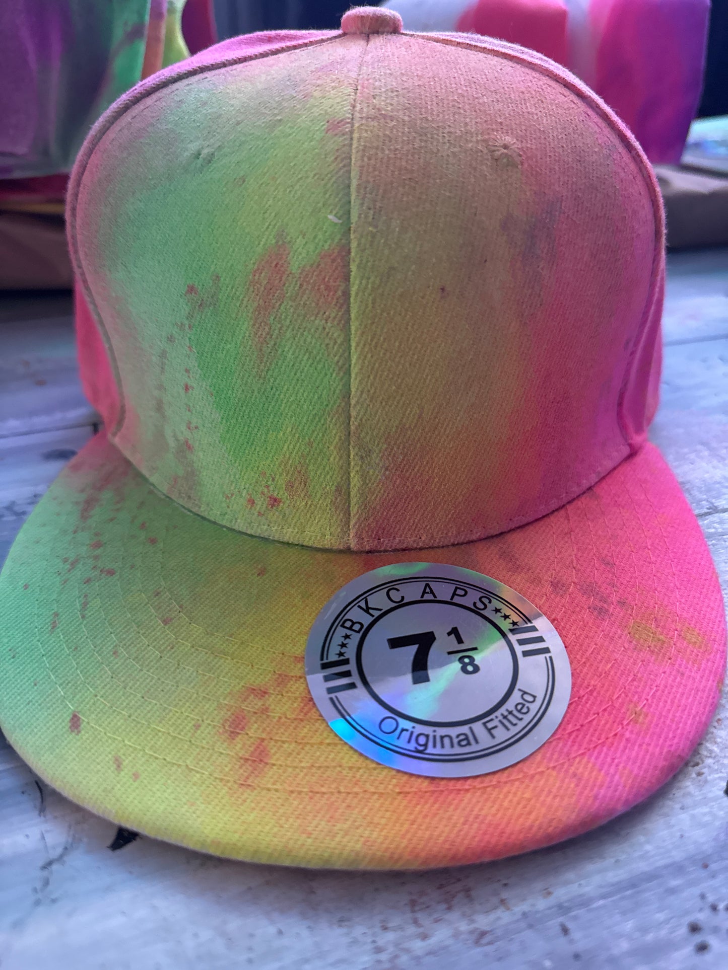 # custom tie dye name hat 7 1/8