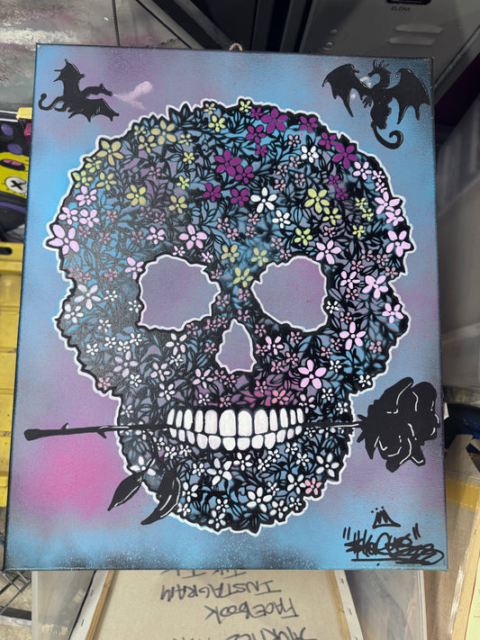 Skull candy flowers 16 x 20